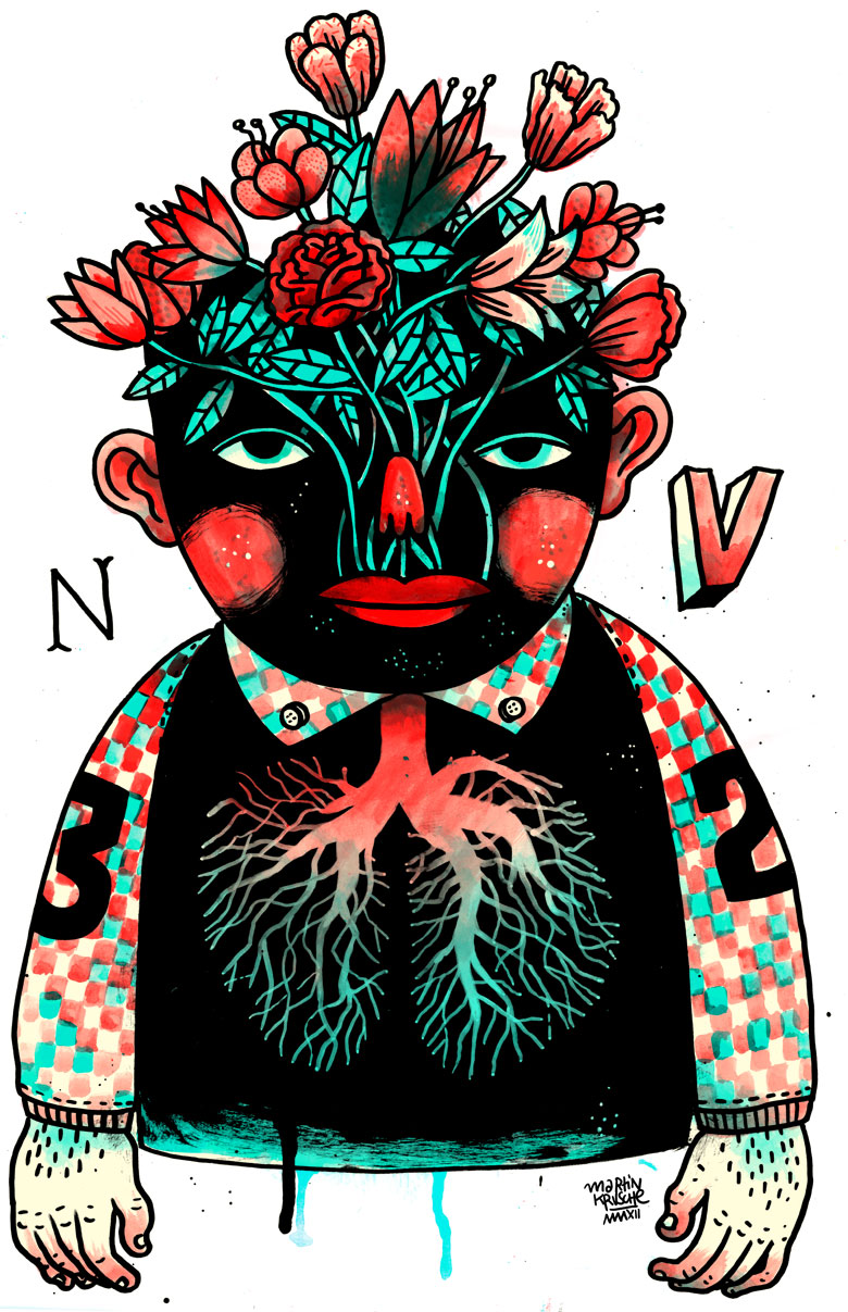 Martin Krusche - Illustration - »Flowerhead Man«