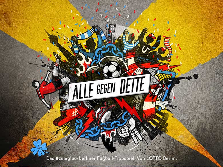 »Lotto Berlin - ALLE GEGEN DETTE« Illustration - Martin Krusche